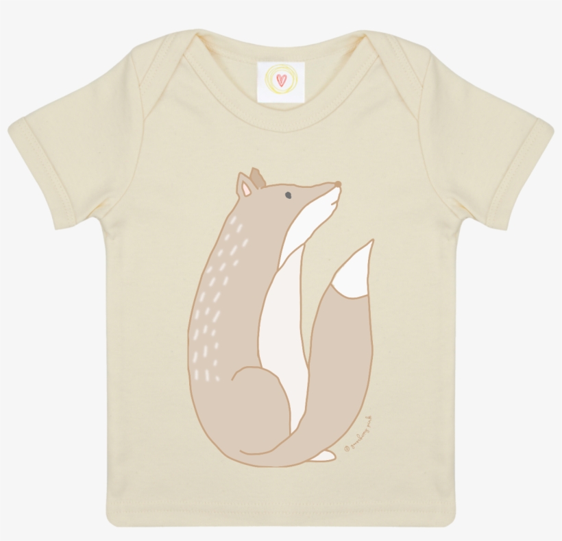 Gooseberry Pink Fox Baby T-shirt In Ecru Organic Cotton - Half Moon Run T Shirt, transparent png
