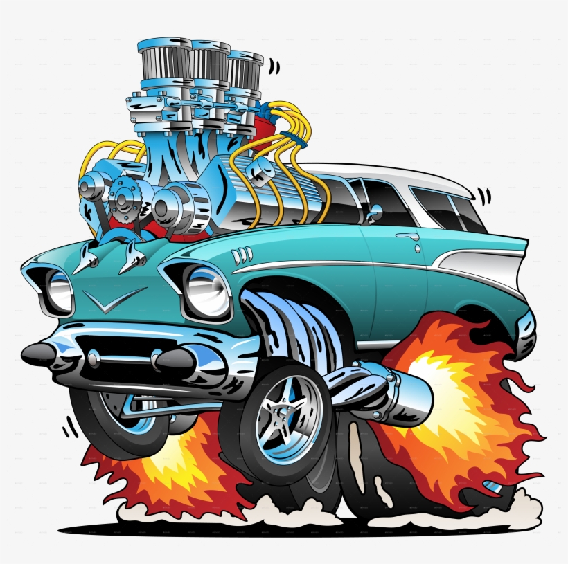 57 V2 57 V2 - Muscle Car Hot Rod Cartoon Car, transparent png