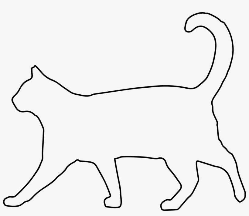Download Transparent Cat Kitten Animal Cat Outline Black And White