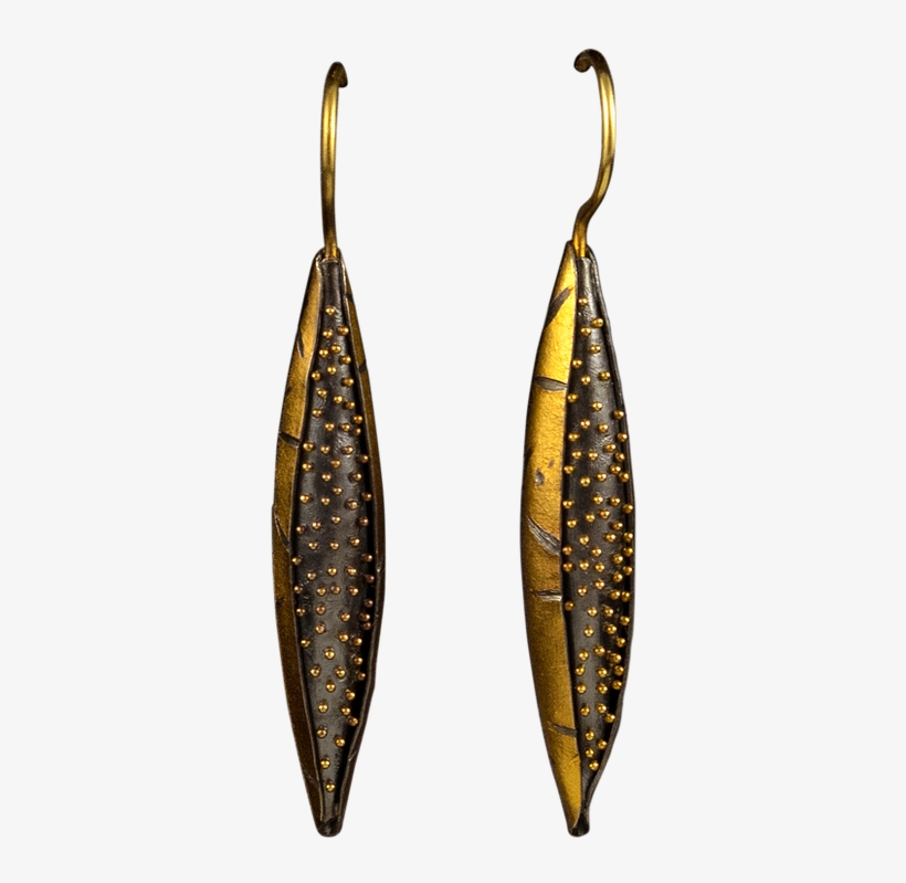 Dangling Earrings Made With Gold Overlay Hollow Forms - Earrings, transparent png