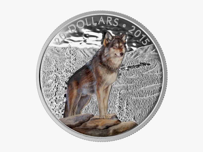 Fine Silver Coloured Coin - Monnaie Royale Canadienne Loup, transparent png
