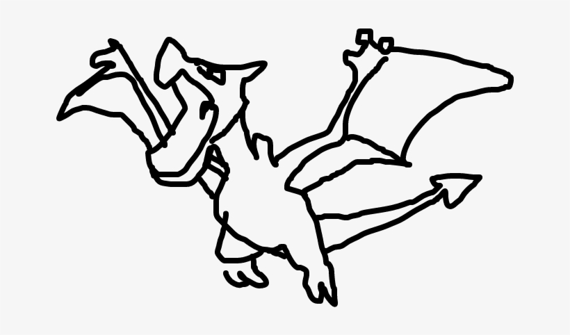 Aerodactyl - Line Art, transparent png