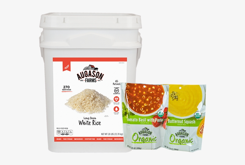 Long Grain White Rice 4g With Bonus Soup - Augason Farms, transparent png