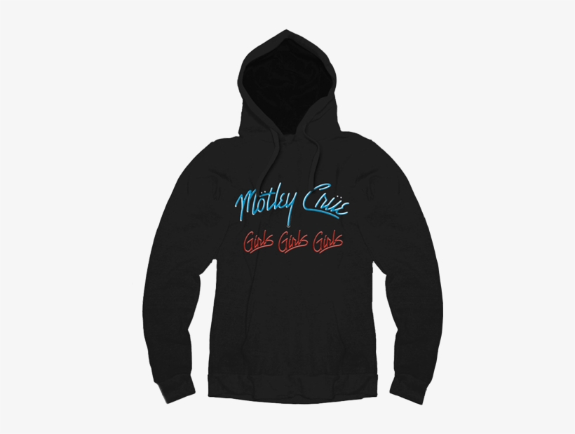 Black Pullover Hoodie Featuring Motley Crue Girls Girls - Adidas Skateboarding Hoodie Black, transparent png