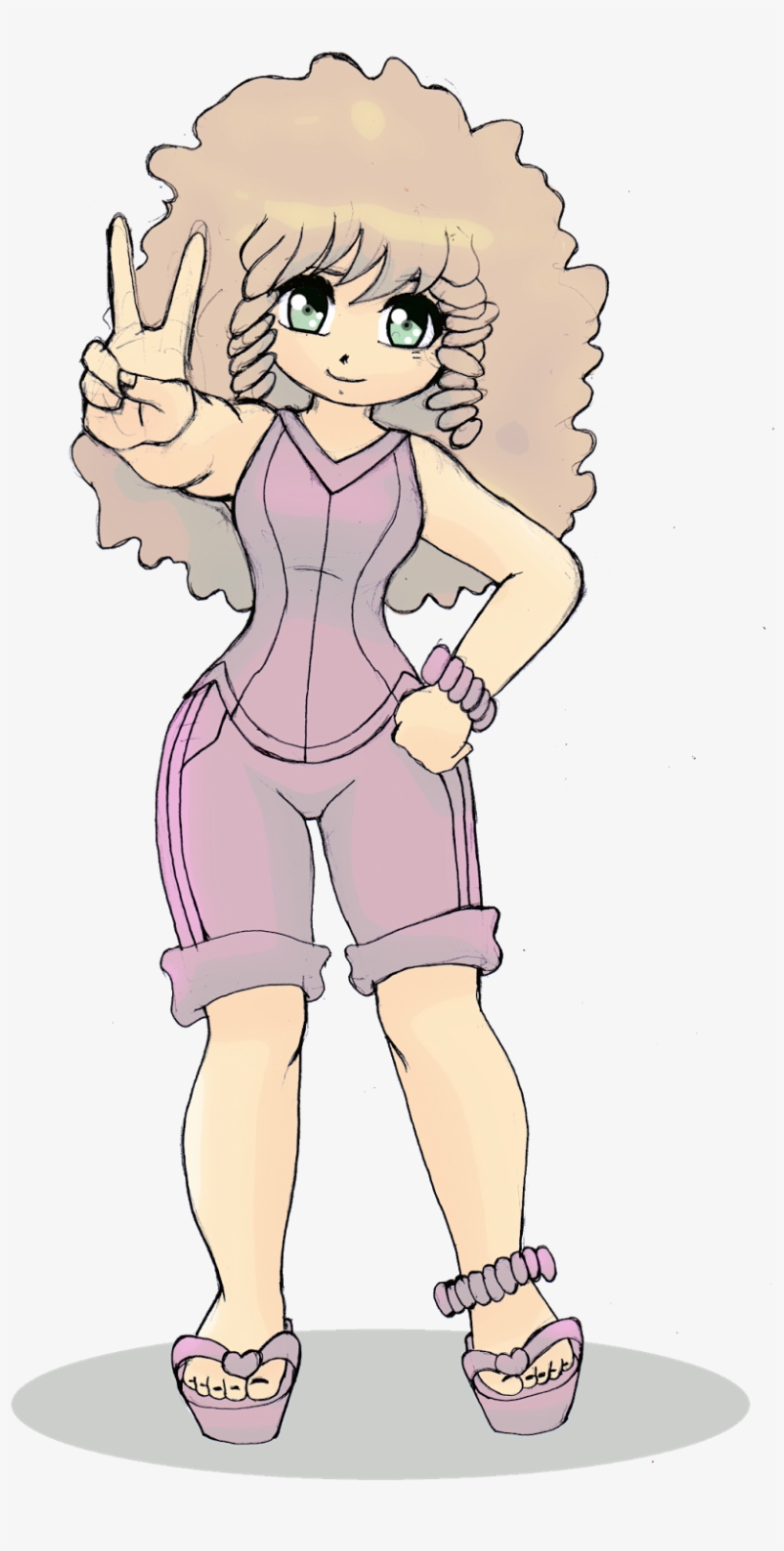 Curly Hair Girl - Cartoon, transparent png