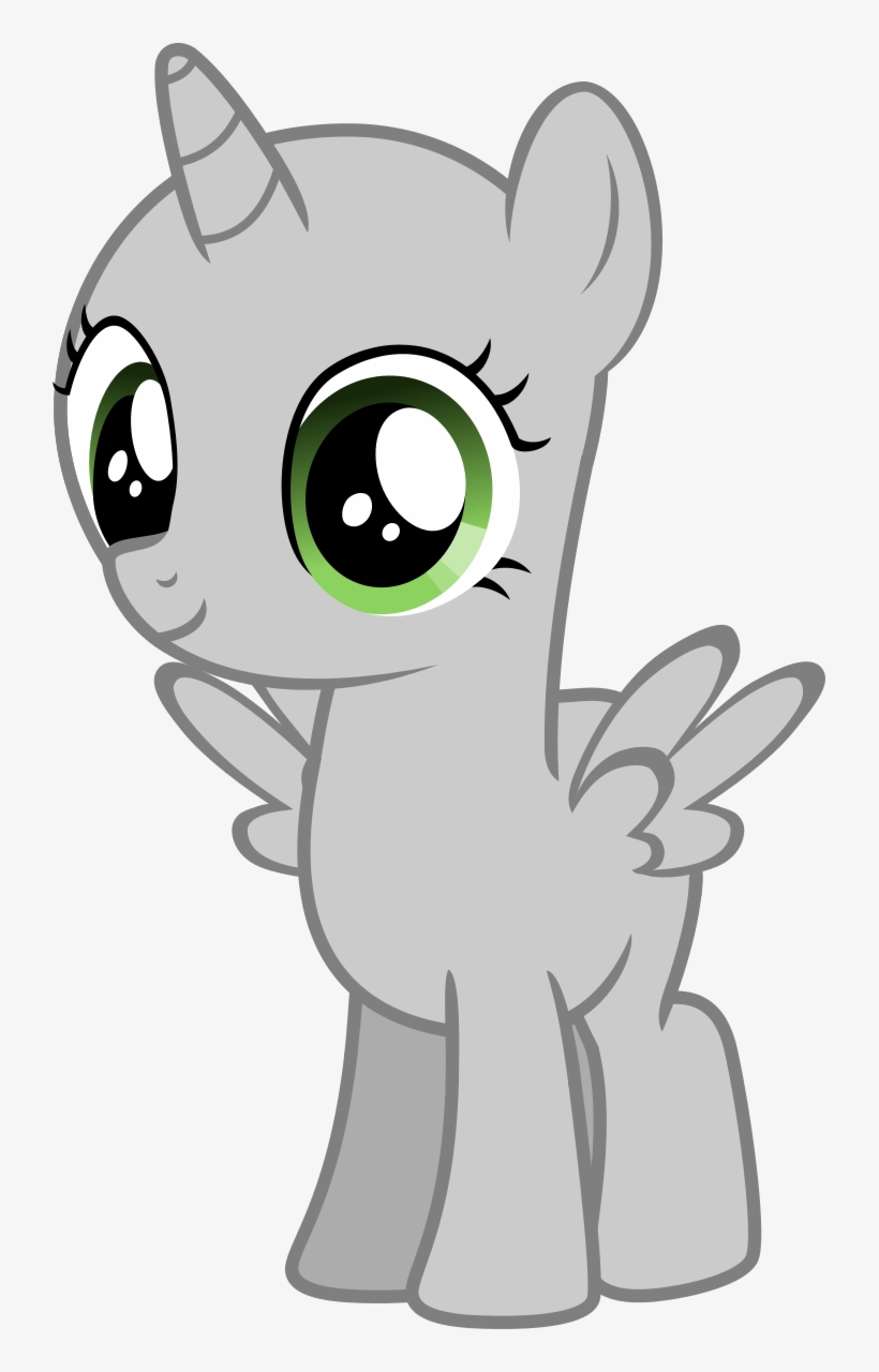 Cute Grey Cartoon Pegasus With Big Green Eyes Tattoo - Mylittlepony, transparent png