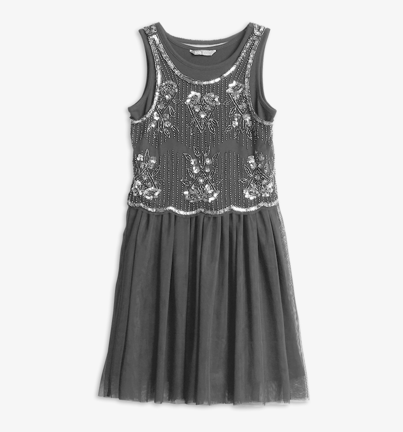 Sequined Tulle Dress Black - Little Black Dress, transparent png