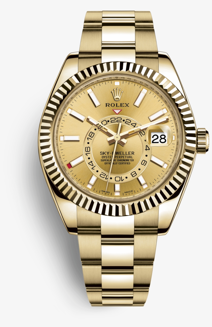 Sky-dwelleroyster, 42 Mm, Yellow Gold - Rolex Sky Dweller Silver Dial, transparent png