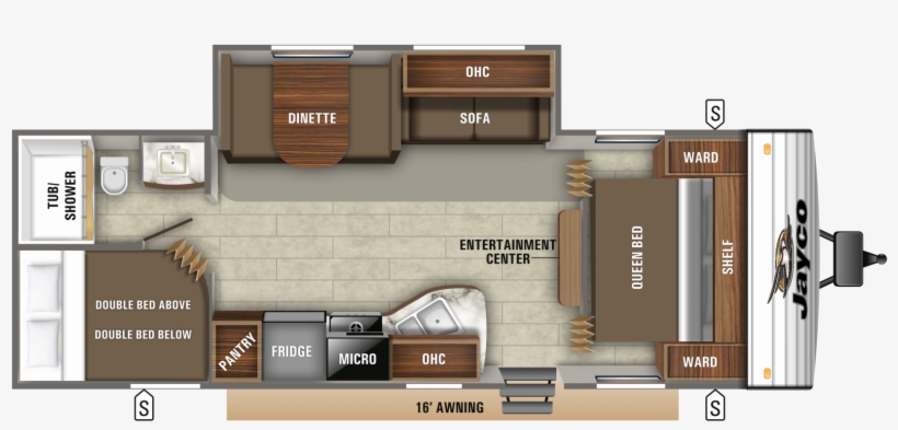 2019 Jay Flight Slx 8 267bhs Floorplan - 2019 Jay Feather 24rl, transparent png