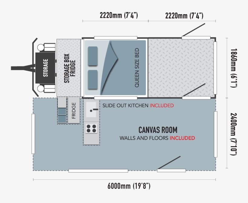 Voyager Floor Plan Top View - Camper Trailer Top View, transparent png