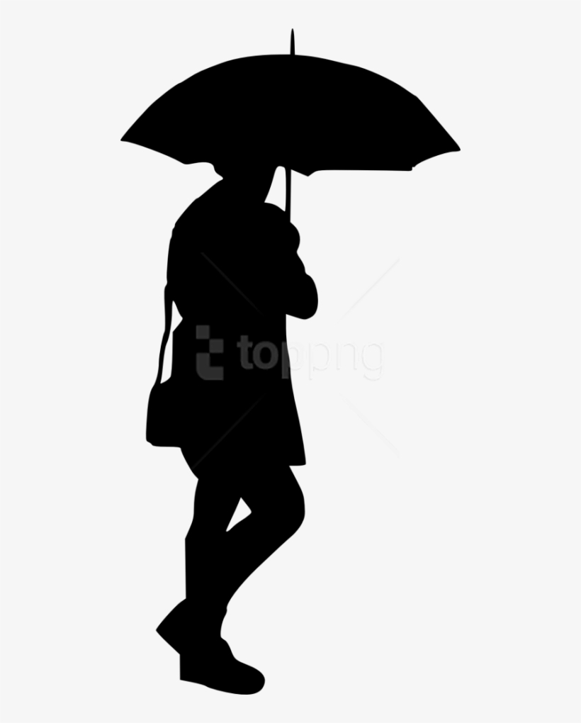 Free Png Woman Umbrella Silhouette Png - Transparent Silhouette With Umbrella, transparent png