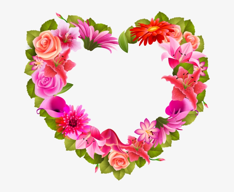 Petal Clipart Heart Shaped Flower - Flores En Forma De Corazon ...