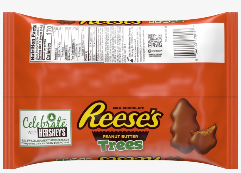 Reese's, Holiday Milk Chocolate Peanut Butter Trees, - Calories In Reese's Mini Christmas Tree, transparent png