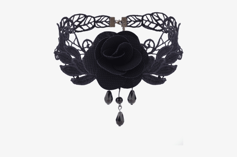 Gothic Flower Knitted Leaf Choker Necklace - Rosas Goticas, transparent png
