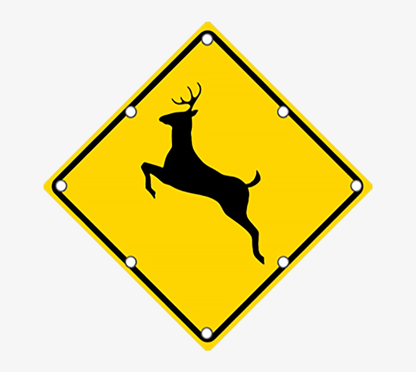 Ts40 Flashing Deer Crossing Sign Day - Deer Sign, transparent png