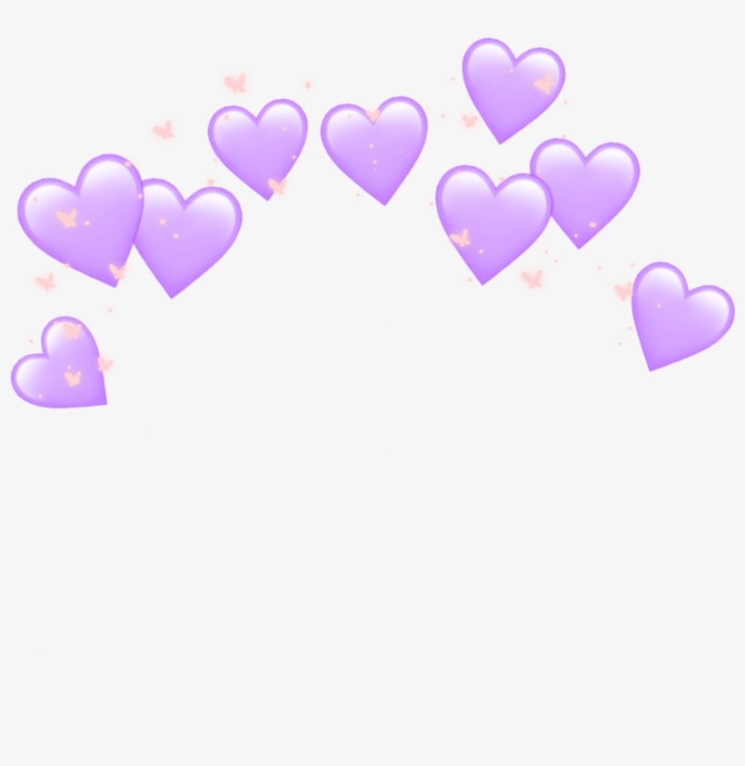 Heart Hearts Crown Emoji Tumblr Purple Heart Crown - Txt, transparent png