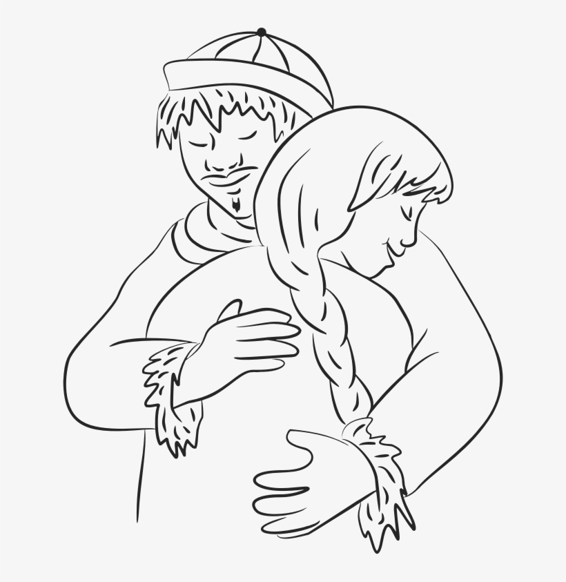Medium Image - Gambar Sketsa Pelukan, transparent png