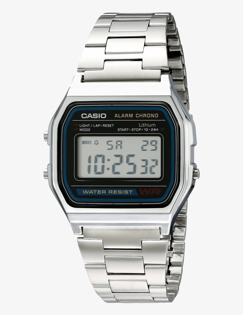 A158wa-1cr Casio Silver & Black Unisex Digital Retro - G Shock Metal Digital, transparent png