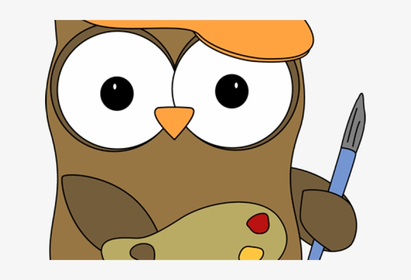Owl Clipart Artist - Artist Owl Clipart, transparent png