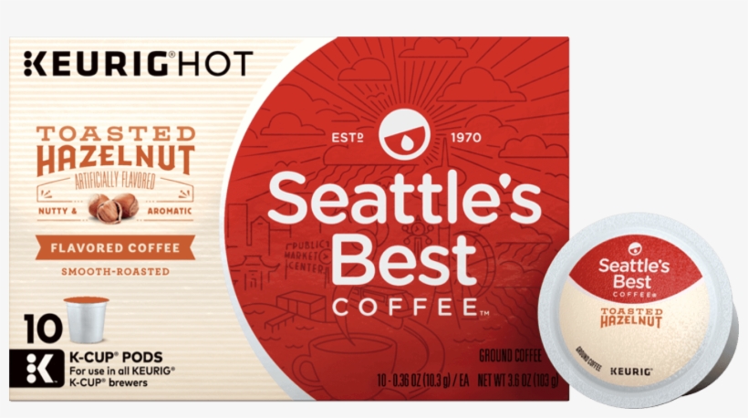 Toasted Hazelnut K-cups - Seattle's Best Coffee K Cups, transparent png