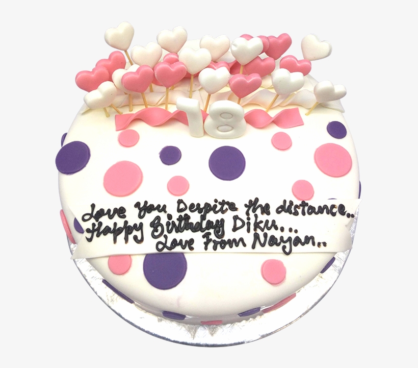 Birthday Cake With Tiny Little Hearts - Birthday Cake, transparent png