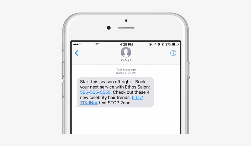 Receiving A Text Message On An Iphone 6s With A Link - Loyalty Program Sms, transparent png