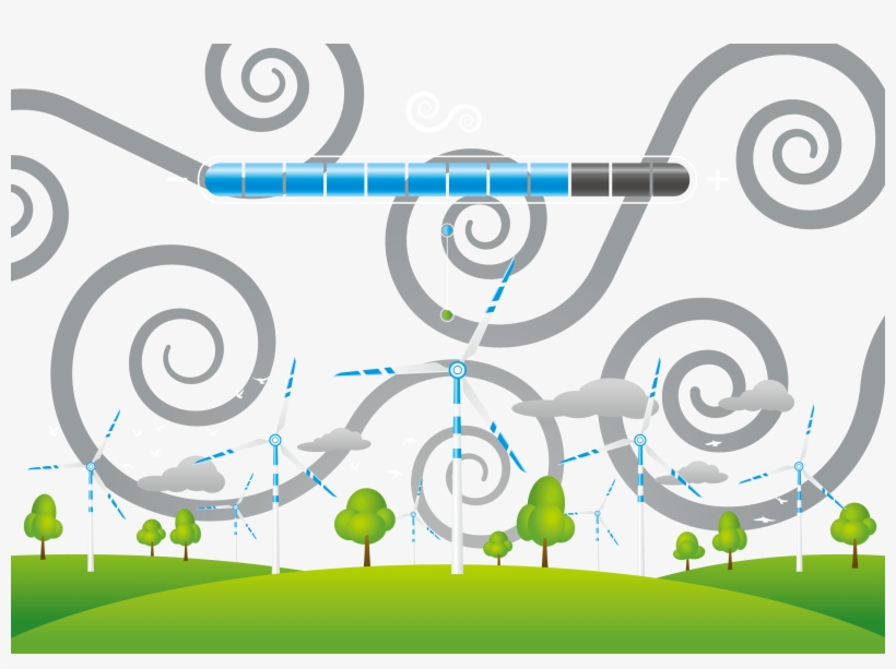 Wind Power Clip Eco Turn Windmill Transprent - Graphic Design, transparent png