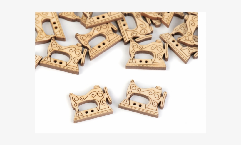Wooden Button - Sewing Machine - Carving, transparent png