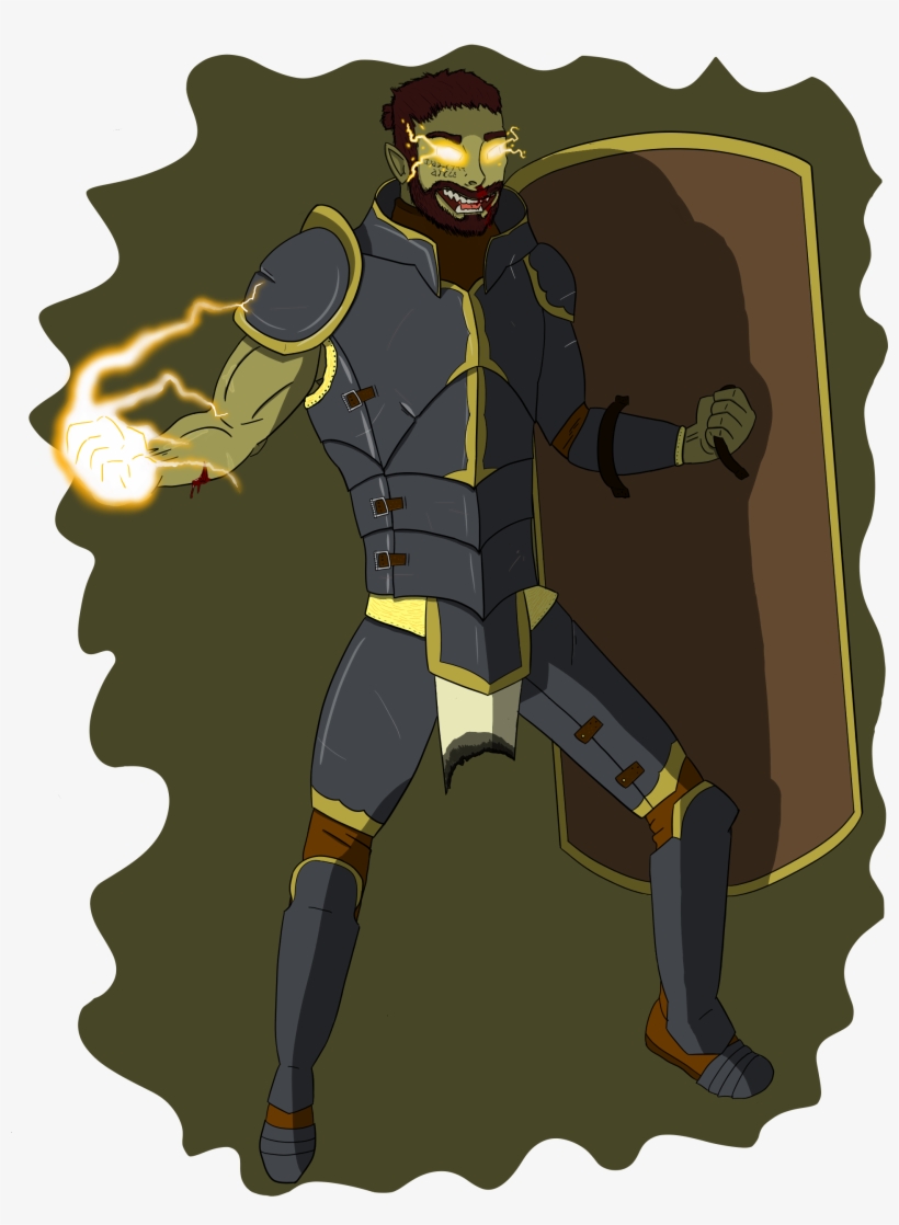 [art] Eli Stross, 'quarter'-orc Fighter 2, Divine Soul - Cartoon, transparent png