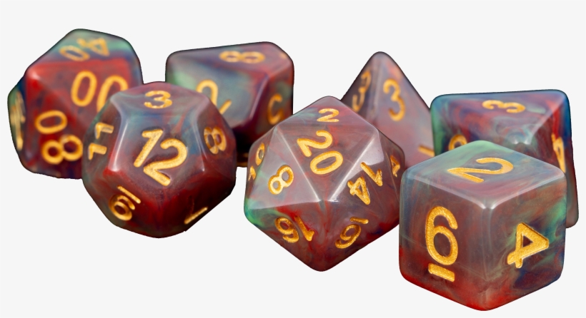 Mdg Resin Die Set Red Pearl Swirl Png Koplow D20 Pearl - Dice Game, transparent png