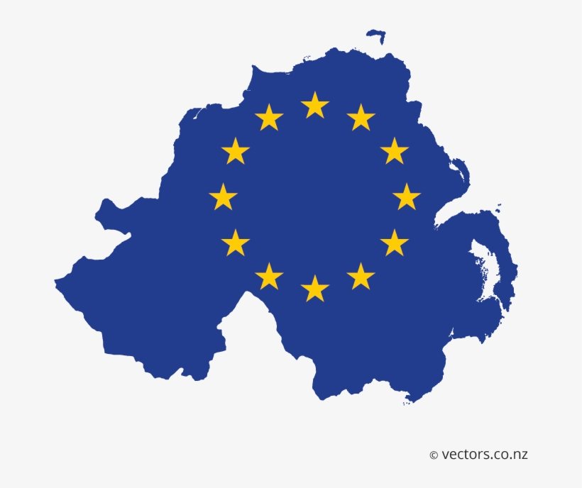 Eu Flag - Northern Ireland Map Vector, transparent png