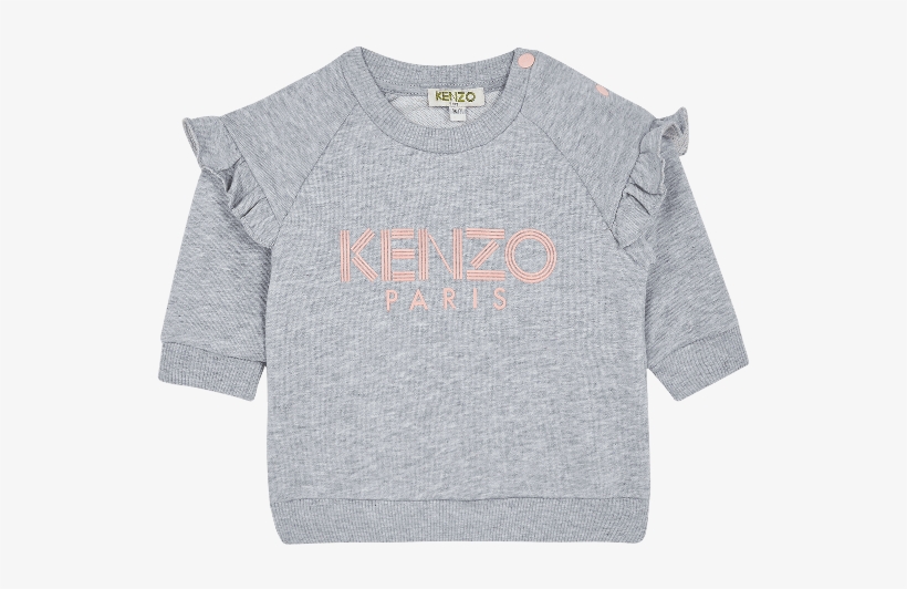 Gray Logo Ruffle Sweatshirt - Long-sleeved T-shirt, transparent png