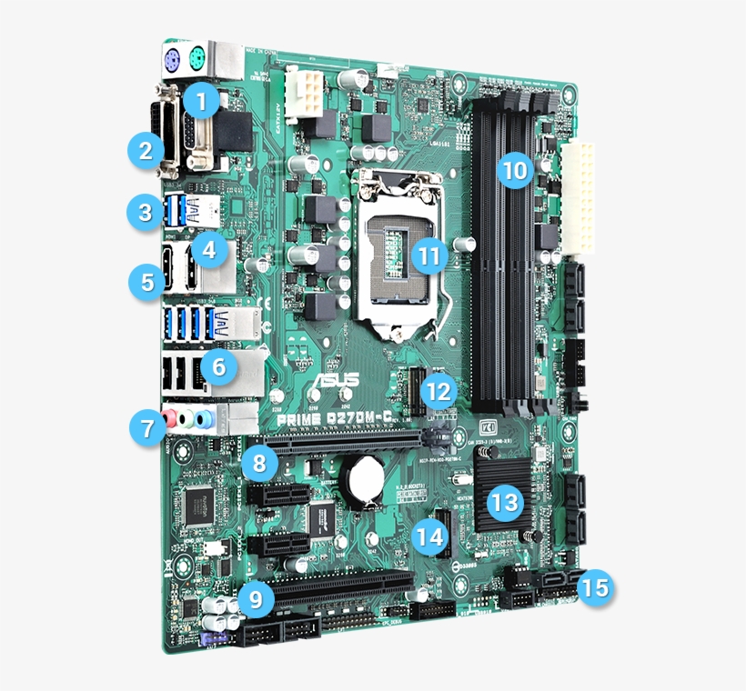 1 Vga - Asus Prime B250m C, transparent png