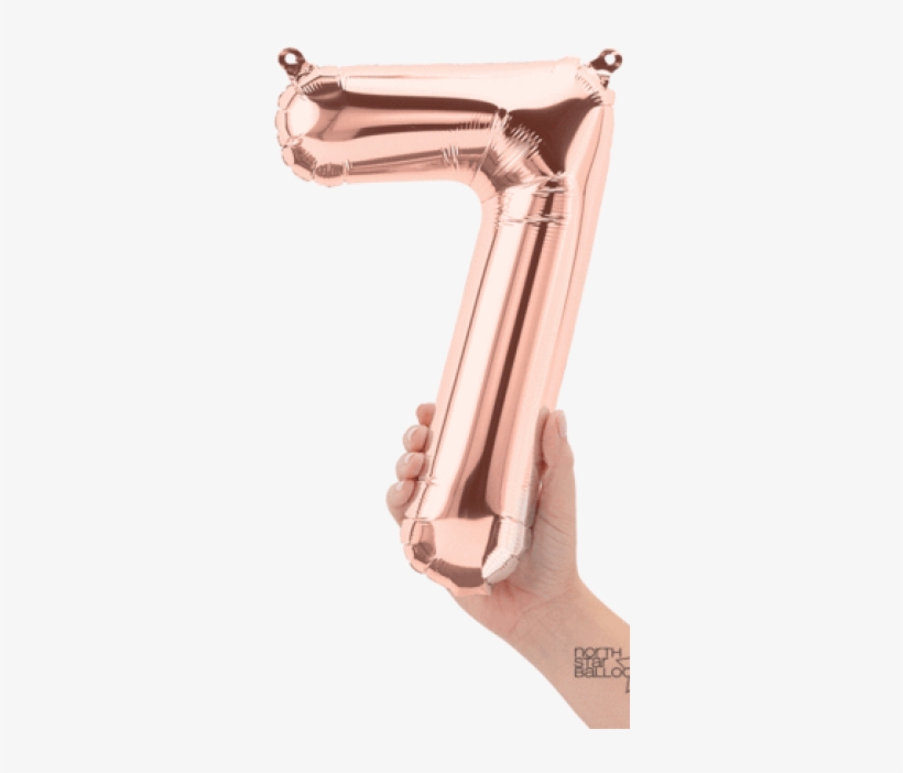 16" Rose Gold 7 Number Balloon - 7 Number Balloons, transparent png