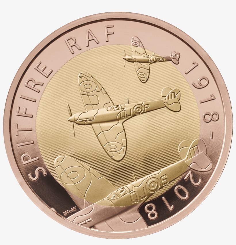 The Raf Centenary 2018 Spitfire Uk Gold Proof £2 Coin - Proof Coinage, transparent png