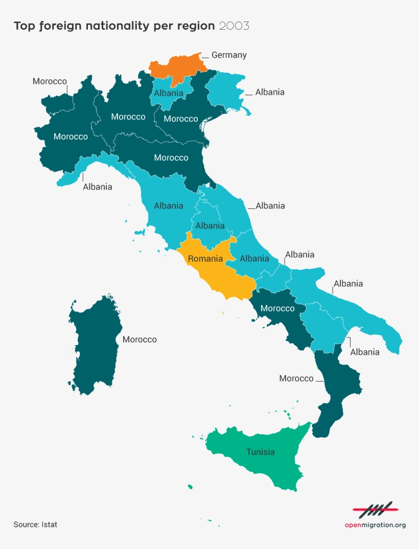 From Morocco To Romania - Migrants In Italy Map, transparent png