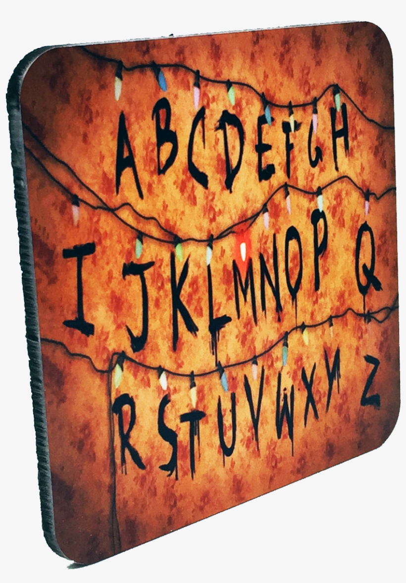 Stranger Things Alphabet Wall Drink Coaster - Illustration, transparent png