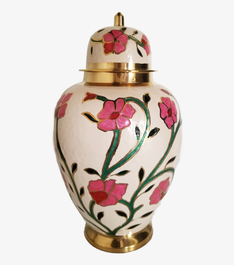 Pink Floral Urn<br>adult Size<br> - Cosmetics, transparent png