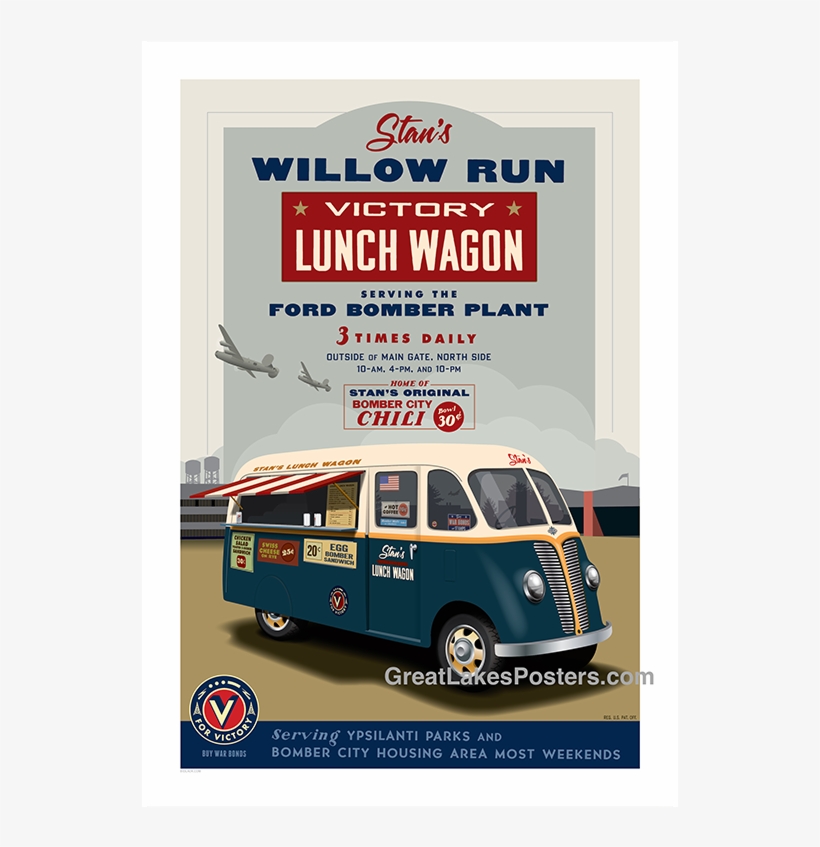 Great Lakes Posters Willow Run Victory Lunch Wagon, transparent png