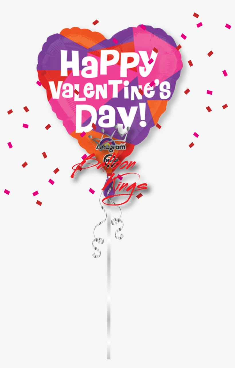 Happy Valentines Day Color Block - Happy Valentines Day Balloon Png, transparent png