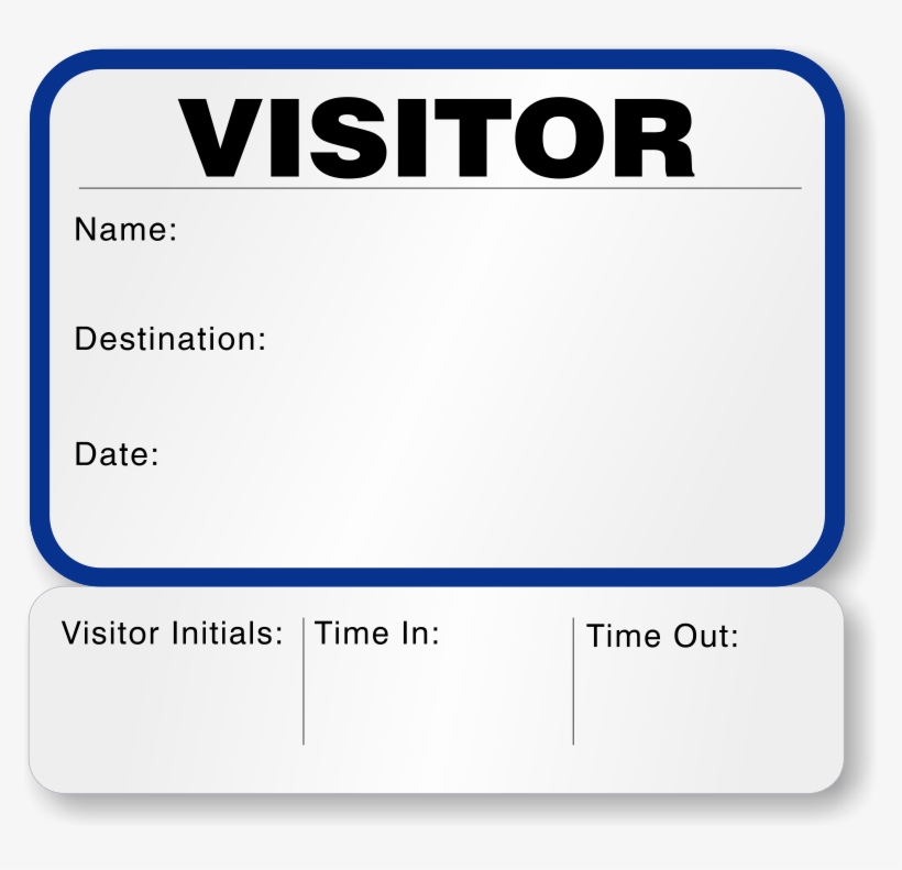 Sign Out 1 Day Time Expiring Voiding Visitor Pass - Visitor Badge, transparent png