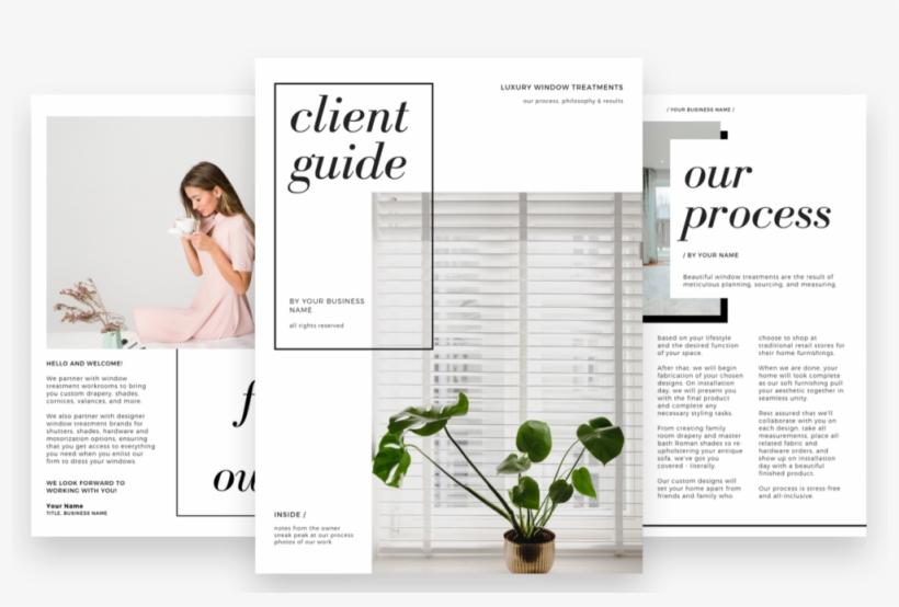 Client Welcome Packet Guide Onboarding Window Upholstery - Brochure, transparent png