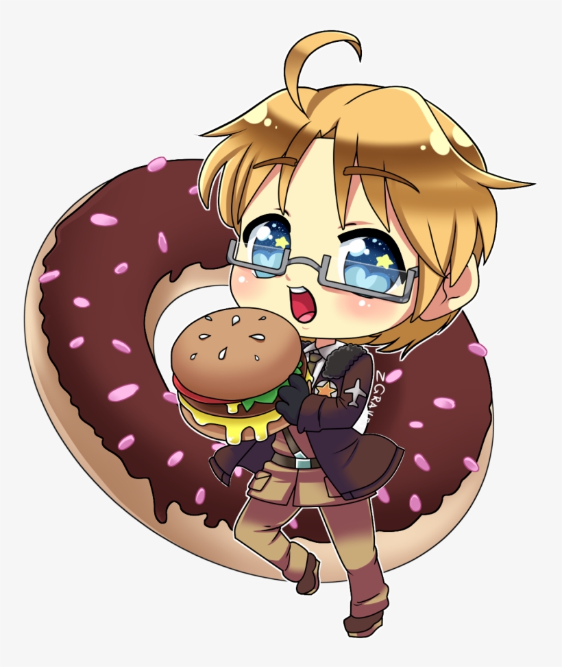 Hetalia America Chibi By Z - Cartoon, transparent png
