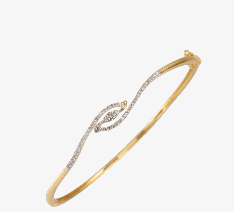 18kt Yellow Gold And Diamond Bangle - Body Jewelry, transparent png