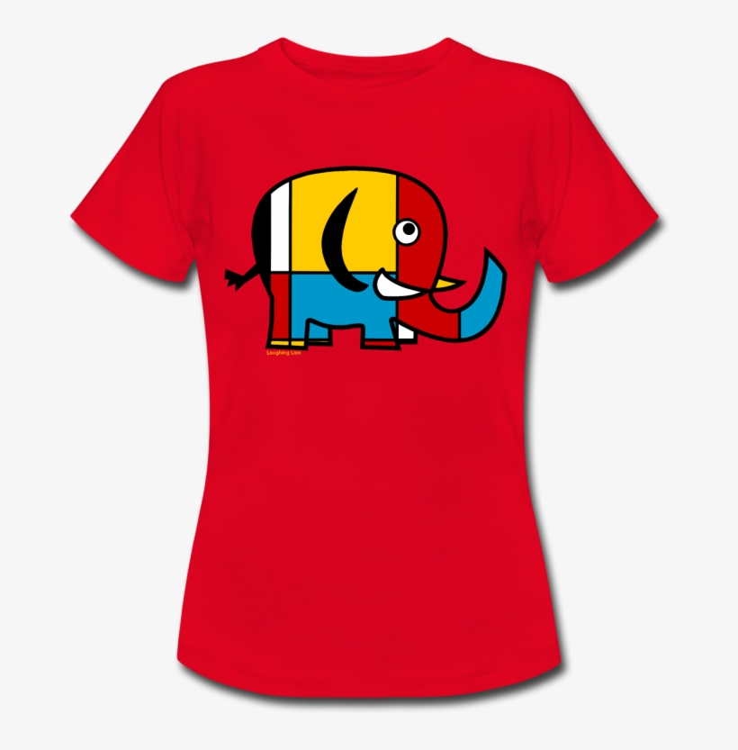 Womens Red Elephant T-shirt From Laughing Lion Design - Unsterbliicher, transparent png