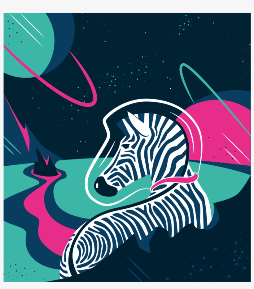 Zebra Space Shirt-01 - Illustration, transparent png