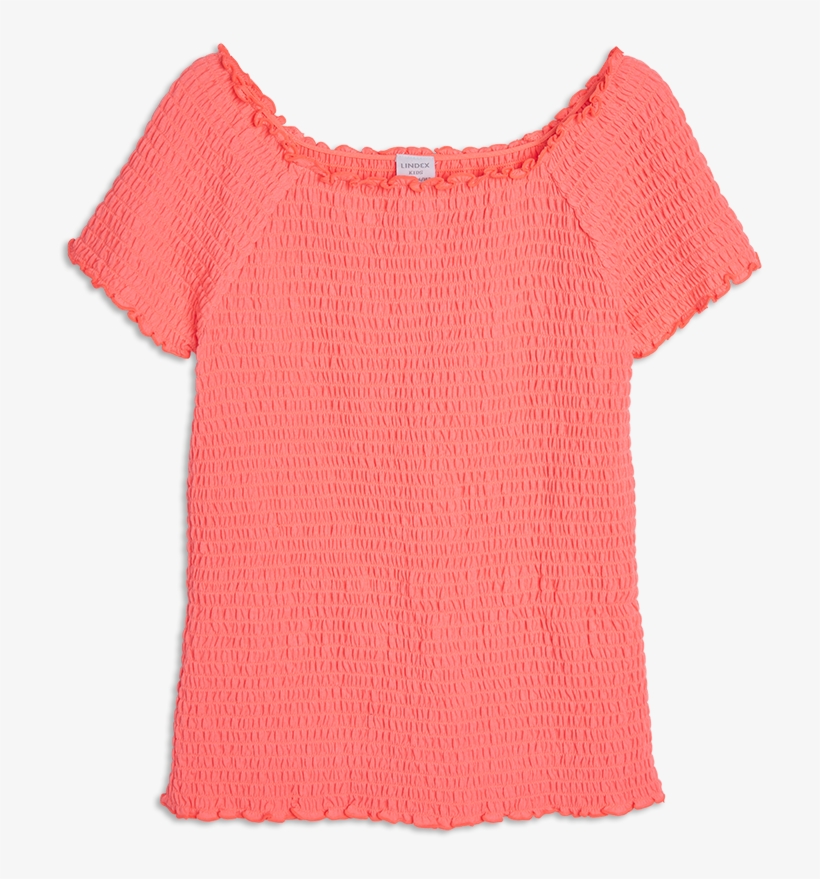 Smock Top Coral - Crochet, transparent png