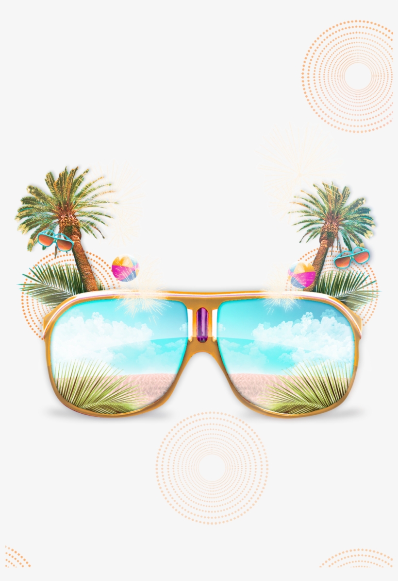 Euclidean Vector Sunglasses File Computer Free Clipart - Palm Tree, transparent png