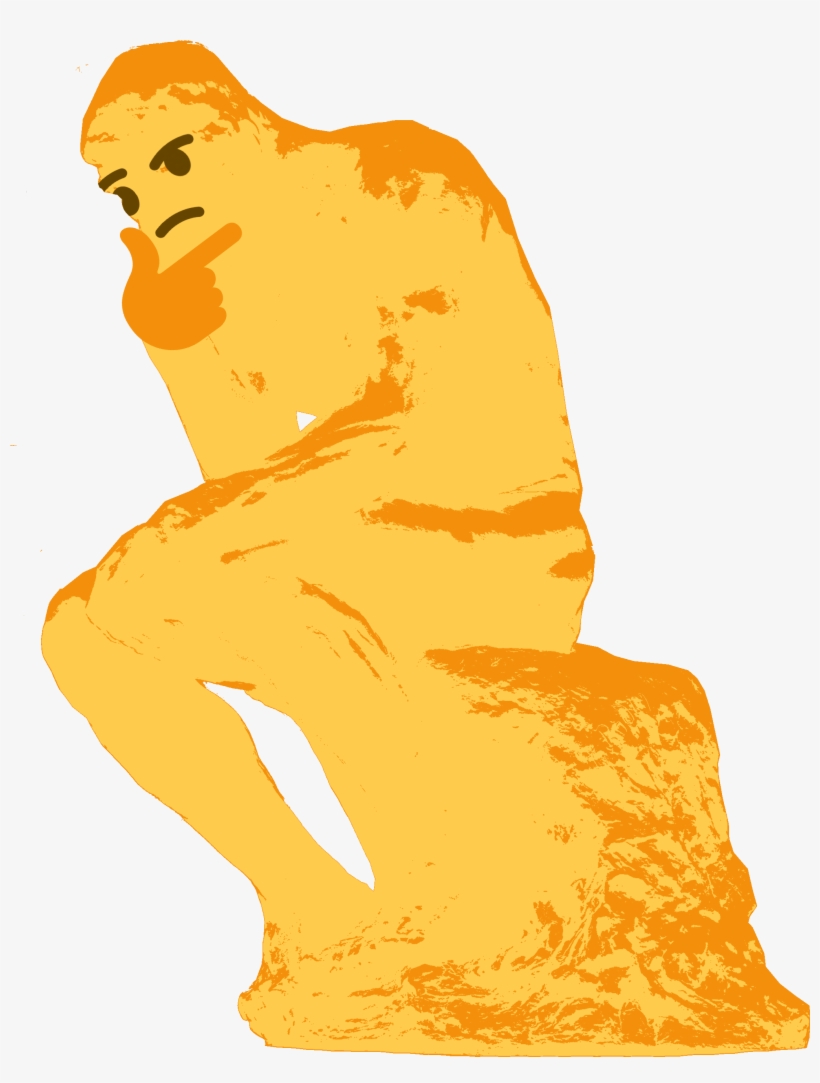 405kib, 2142x2800, Thinker - Thinking Emoji Meme Png, transparent png