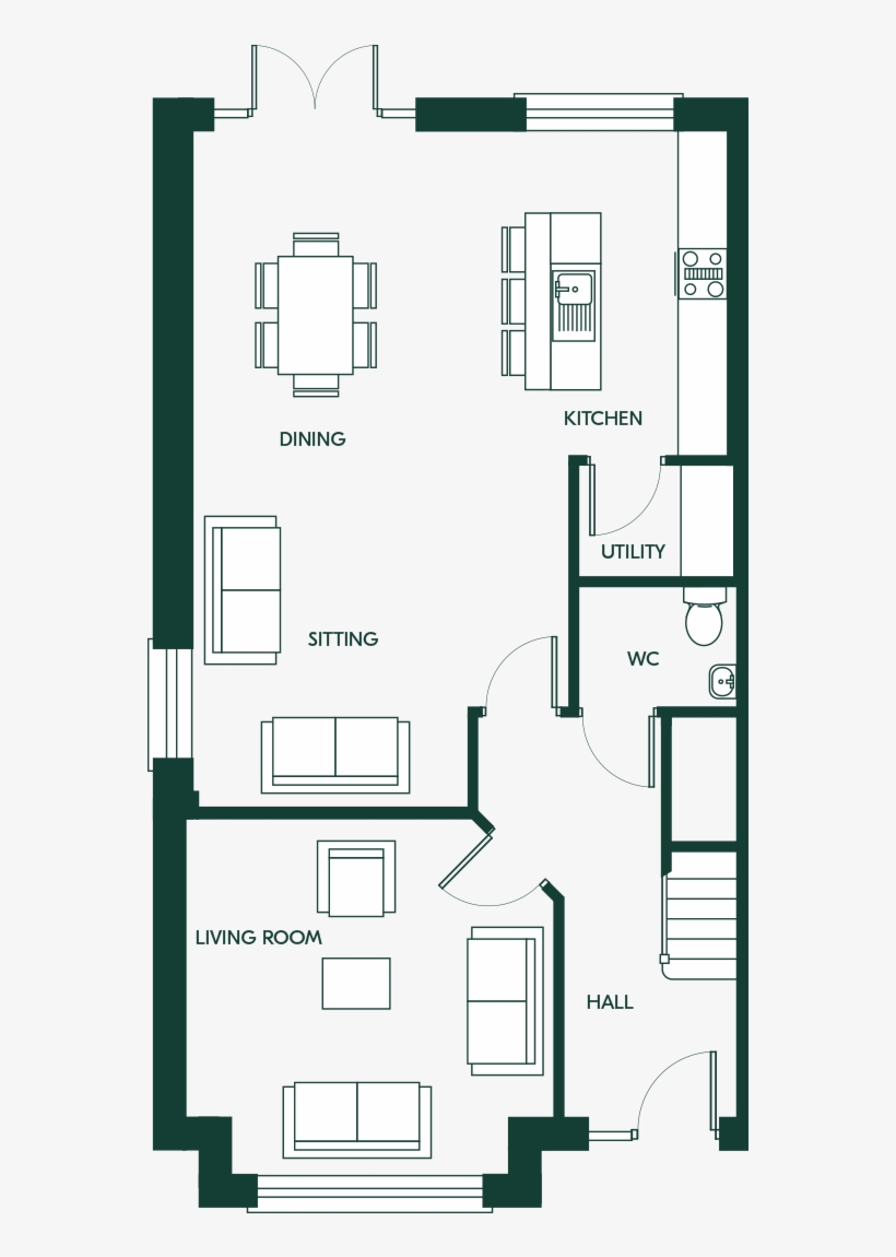 4 Bed Semi Detached - Floor Plan, transparent png